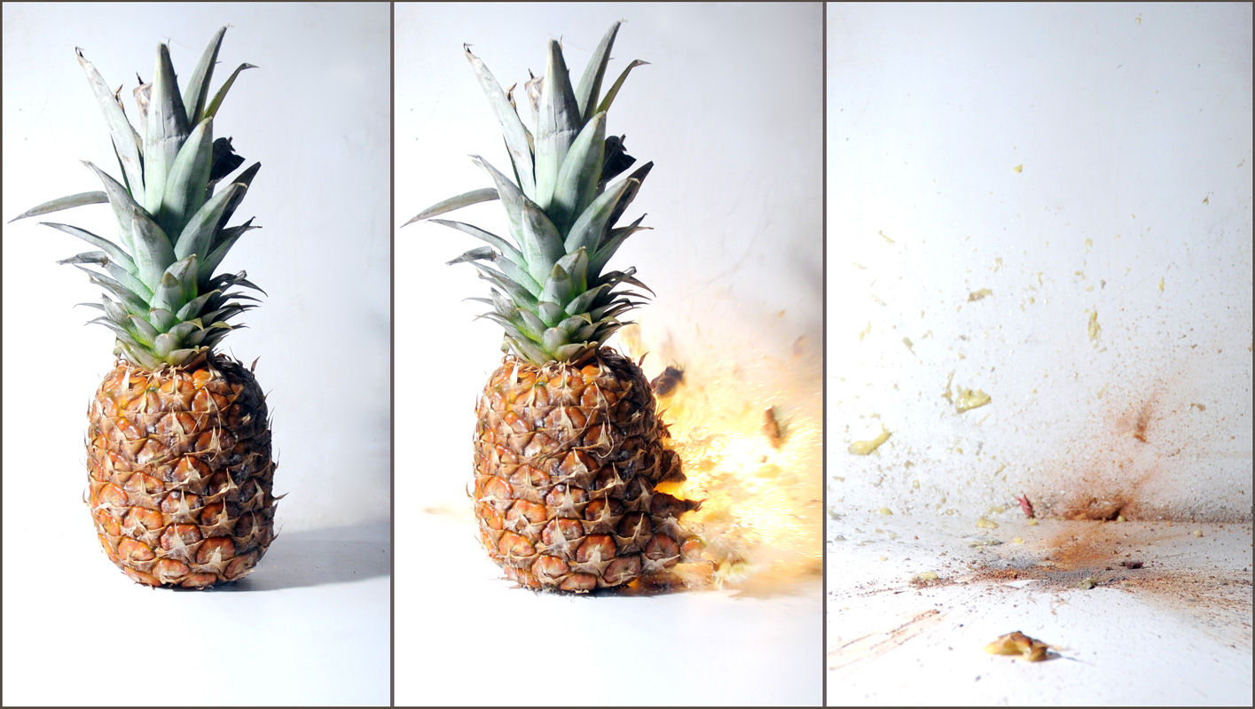 Explosion photographique d'un fruit